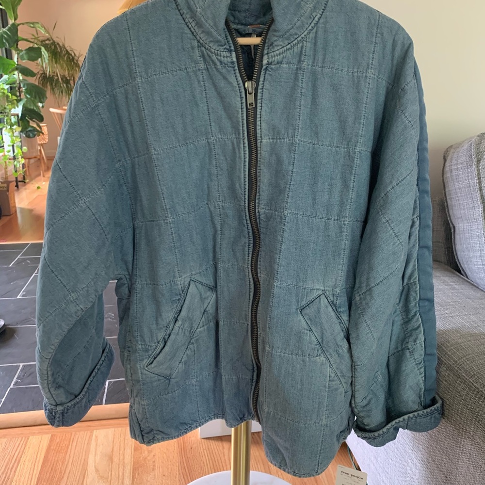 NWT - Free People Dolman Quilted Denim Jacket